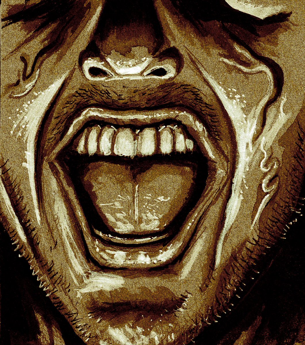 WillPottorffart's tweet photo. The Maw of Madness
#art #illustration #artist #ink #horror #insanity #mixedmedia #inkwash #tonepaper #strathmorepaper #photoshop #artwork #inkart #drphmartins #horrorfan #artoftheday #inkdrawing #willpottorff #allworknoplay #illustrator #process #illustratoratwork #horrorart https://t.co/hAVDXzPM2B