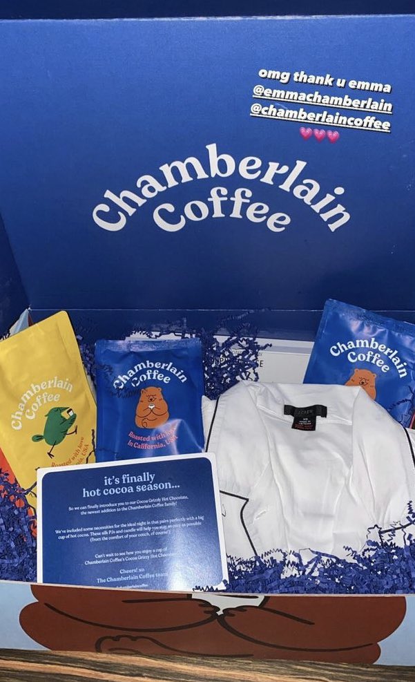 jill & linds ! on X: need a chamberlain coffee PR package. pajamas and a  candle????? omg.  / X