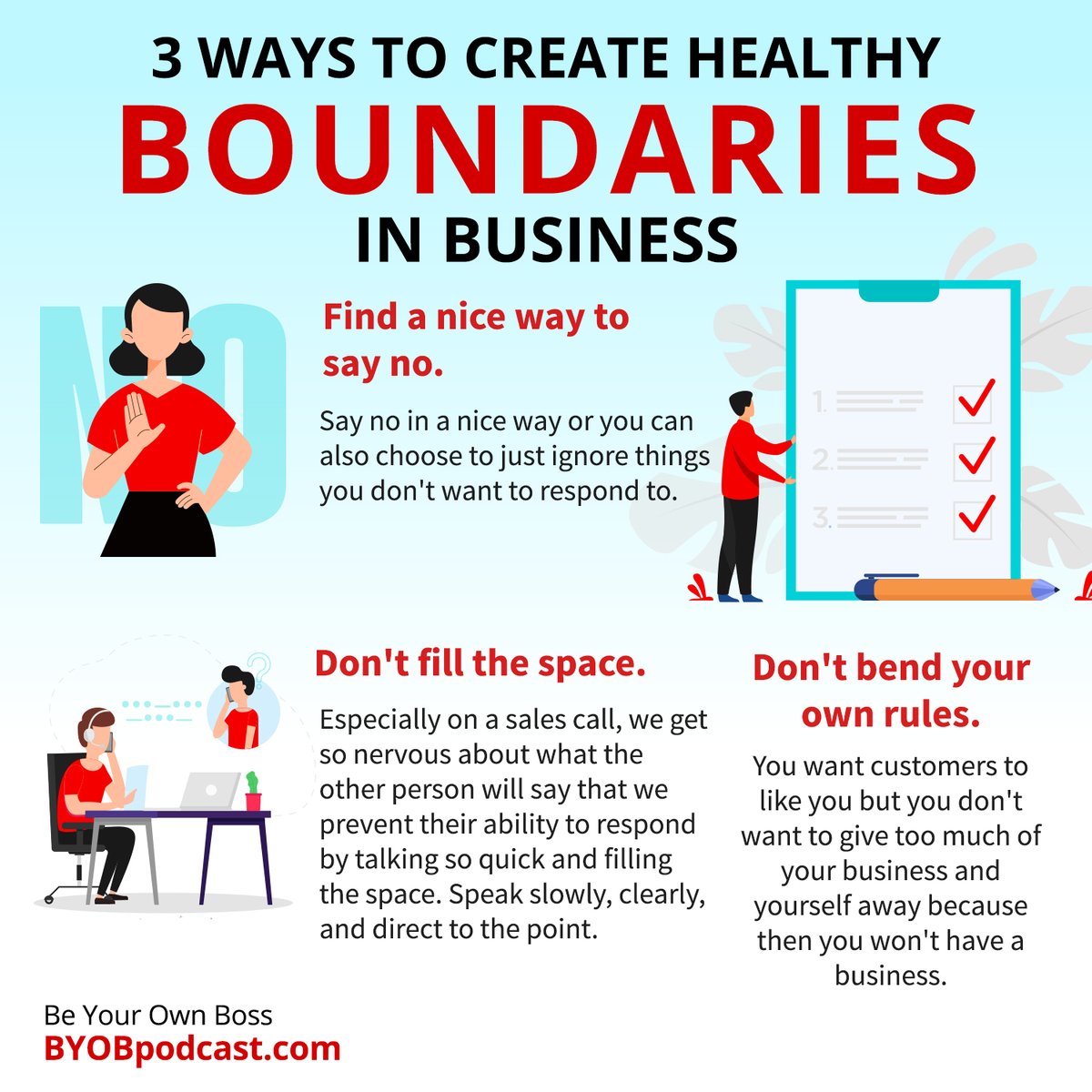 jacobm's tweet image. Saying NO is freeing! ⁣⁣⁣If you are anything like me and are aspiring to create boundaries in your life, here are three ways:

#beyourownboss #entrepreneurship #work2022 #futureofwork