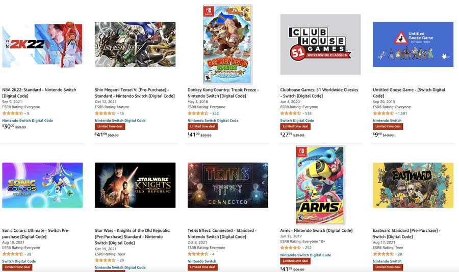 New Year Sale: Check out all the Nintendo Switch digital game deals on Amazon! () 