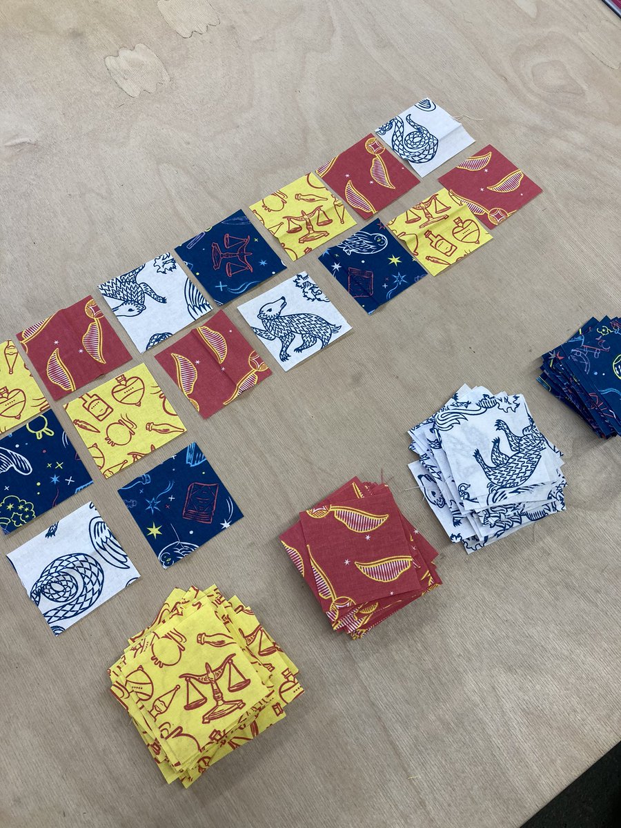 SallySutcliffe4's tweet photo. Spent a fantastic day with a former student, to upskill myself, ready to teach my next Creative Textiles course. I haven’t quilted since I learnt at uni (feeling old 😂) however, #harrypotter fat quarters from #Aldi made it fun! Now for those handouts🤓@CravenPart @cravencollege https://t.co/WJ8Tus9NNp