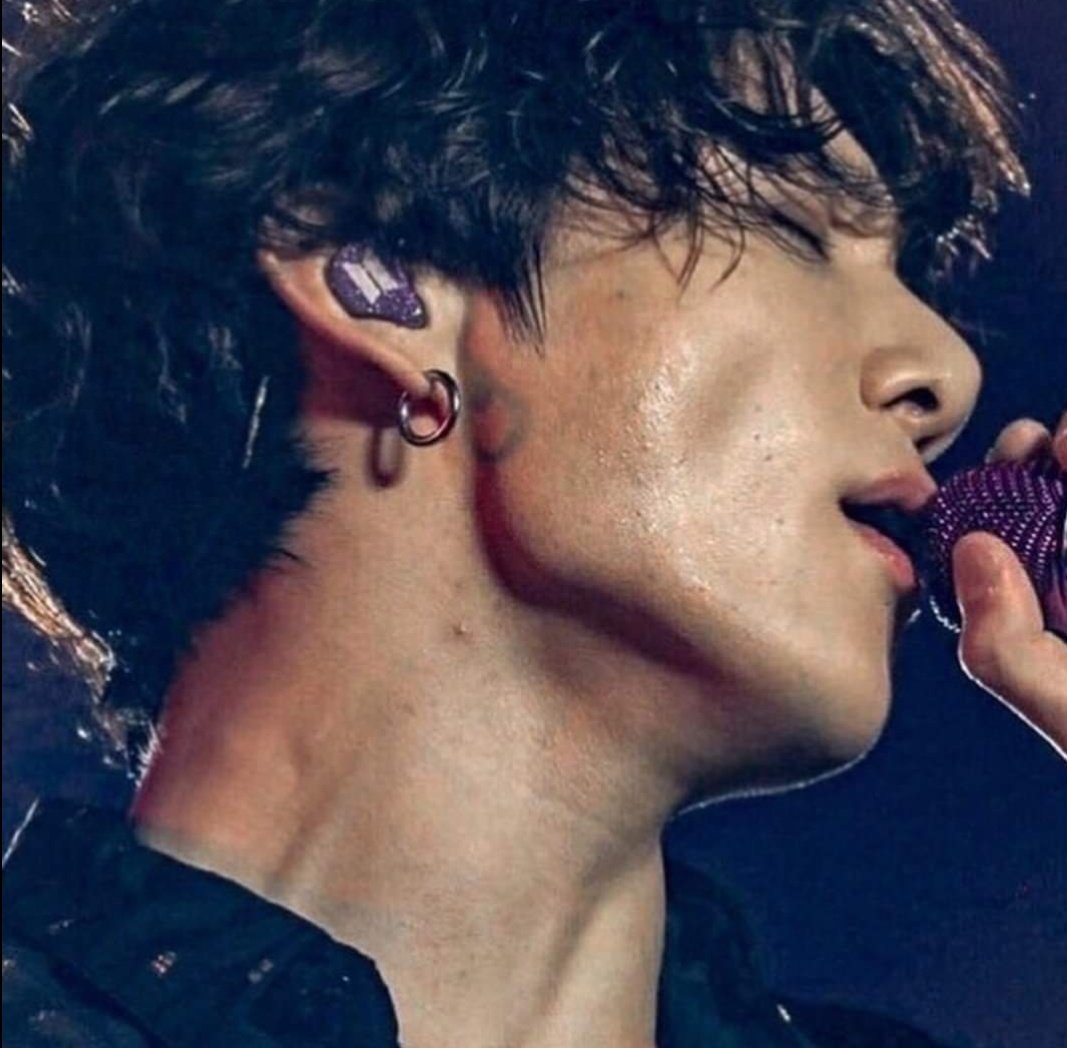 Jungkook's sharp jawline