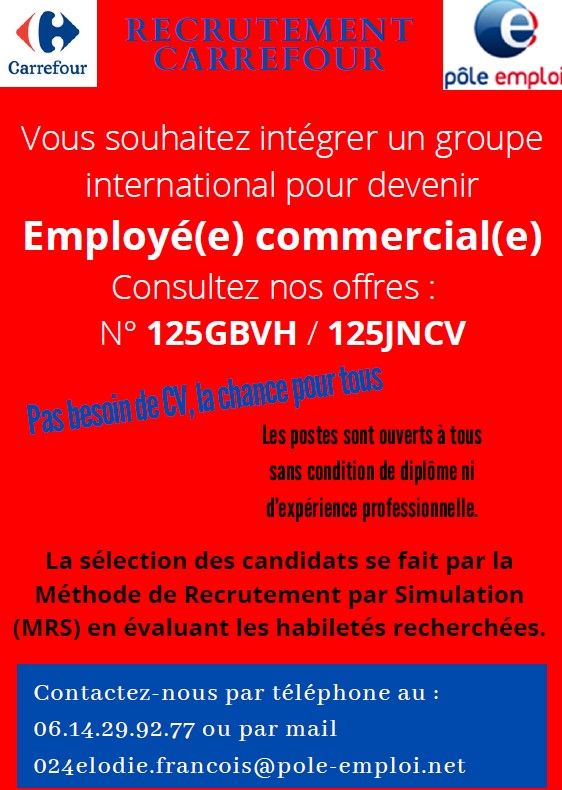 Je n'ai pas Twitté depuis un moment ? Et pourtant ! Les équipes de @poleemploiCluses sont toujours mobilisées !
#OnEstLaPourVous
On commence par vous formuler nos meilleurs vœux pour 2022 🎄
Et c'est parti pour ce beau recrutement avec #Carrefour, ouvert à tous profils 👍