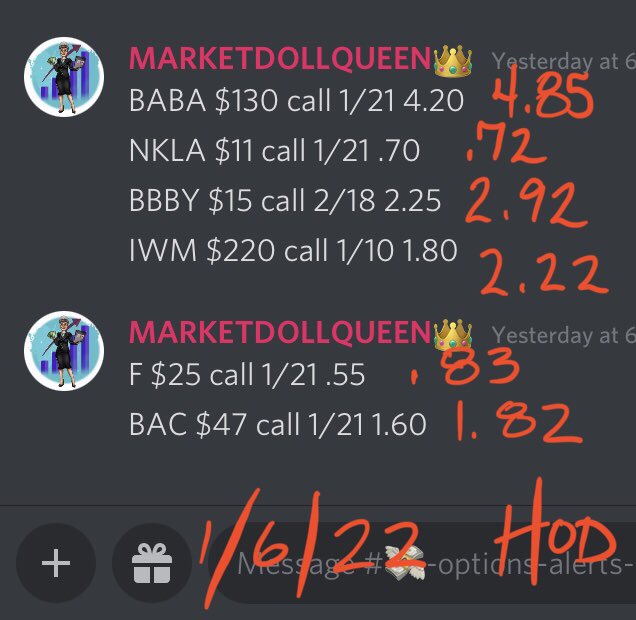 Always looking for the right volume setups for my #alerts #OptionsTrading <a href="/MDLive4/">MDLive🚀💰</a> $BABA $NKLA $BBBY $IWM $F $BAC yesterday worked out well….how’s your trading going?