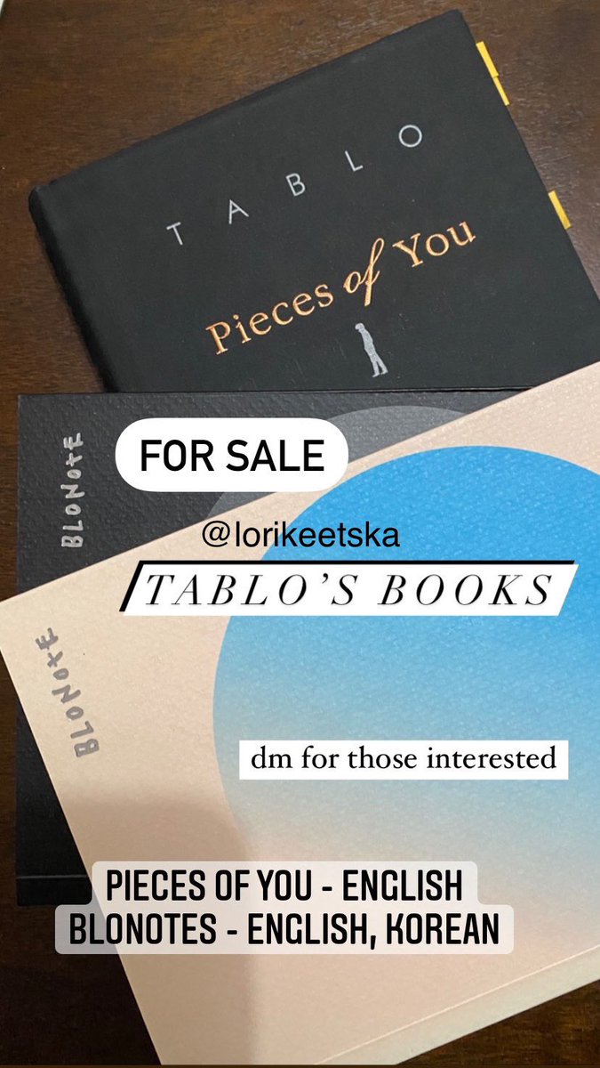 DECLUTTERING//
FOR SALE — tablo’s books:
LFB 
PIECES OF YOU (eng)
BLONOTES (eng, kr)
dm for those interested
#piecesofyou #blonote #tablobooks #booksph