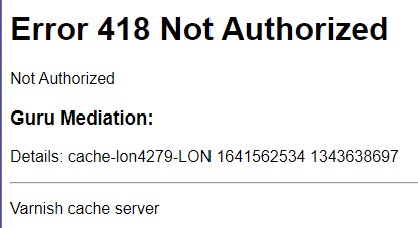 davejnunn's tweet photo. @TicketmasterCS unable to log in due to website error "418 not authorised" https://t.co/2pr9aT60Af