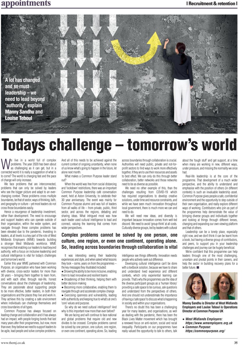Want to find out more about our work to support leaders to cross-boundaries .... read more here in an article from <a href="/themjcouk/">The MJ</a> - written by <a href="/MannySandhuWME/">Manny</a> of <a href="/WMEmployers/">WMEmployers</a>