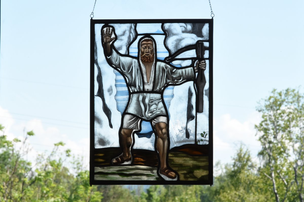 GlasmalChristen's tweet photo. Neu im https://t.co/ib2dpKtWmU ist die #Glasmalerei vom #WillhelmTell. Gemalen nach dem Original von Ferdinand Hodler, welches im #Kunstmuseum in Solothurn zu sehen ist. Grisaille und Schwarzlot Malerei https://t.co/HMQraMMmmb https://t.co/wBWgYNC5eC
