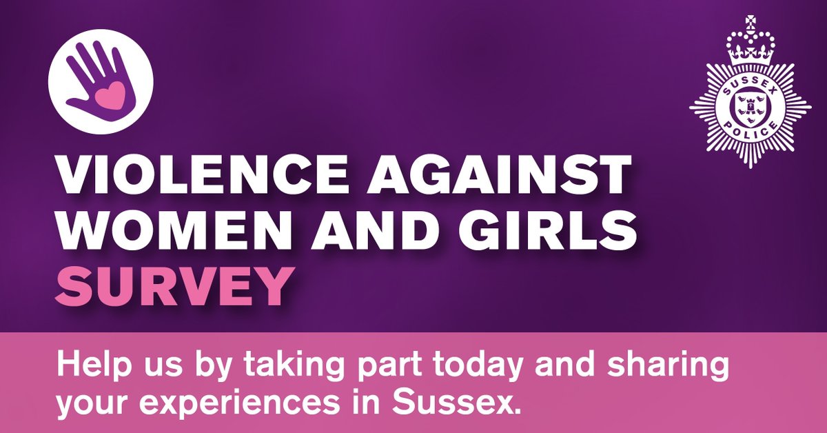 We want to understand different behaviours women and girls may have experienced in public spaces in Sussex.
Please share your experiences, including behaviour experienced online and at home.

The aim is to make Sussex safer for everyone!

Take part today orlo.uk/VhEGH