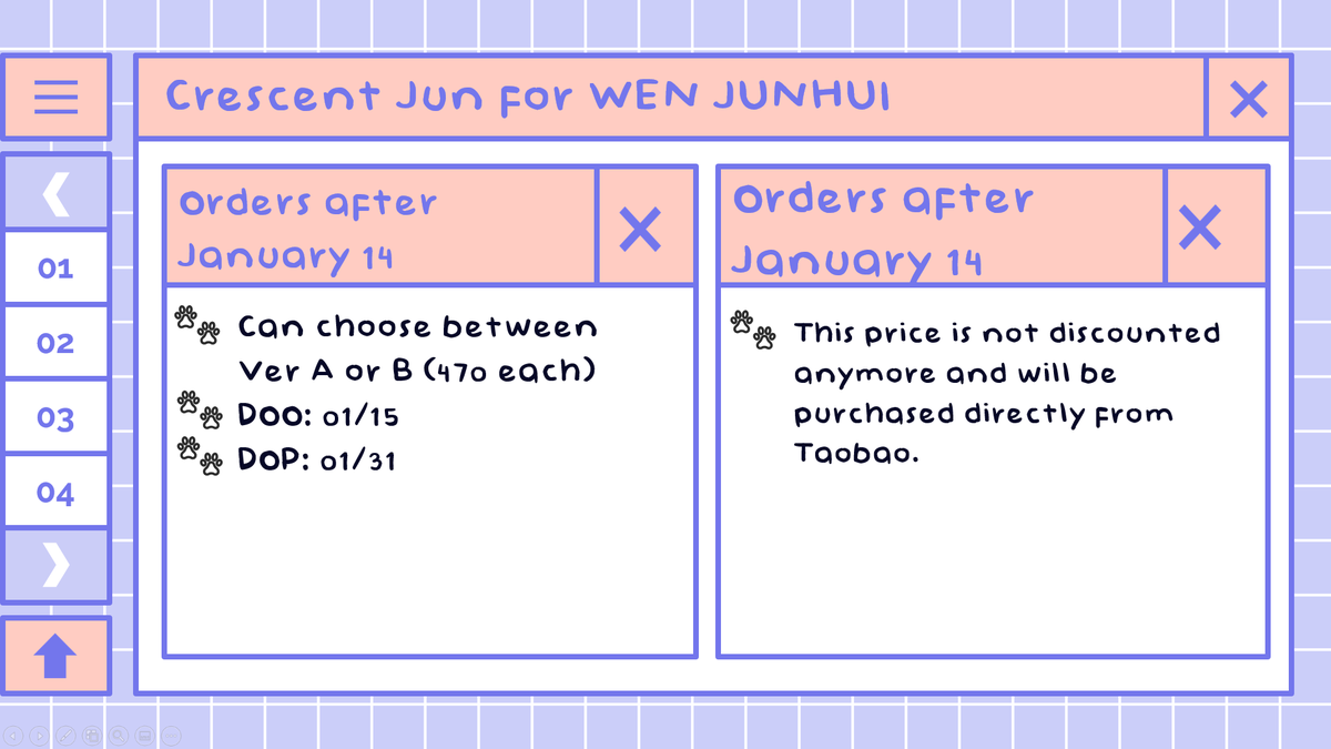 CrescentJun_PH's tweet photo. 😼 WAVES MAGAZINE GO NOTICE 😼

Crescent Jun is handling a non-profit GO for Junhui's Waves Magazine

Please see photos for details and click the appropriate order form.
JunMeow: https://t.co/uKB8h6WHVh
JunBar: https://t.co/Bu0ir2raz1

Let us boost Junhui's magazine sales ❤ https://t.co/CVanGKq1Le