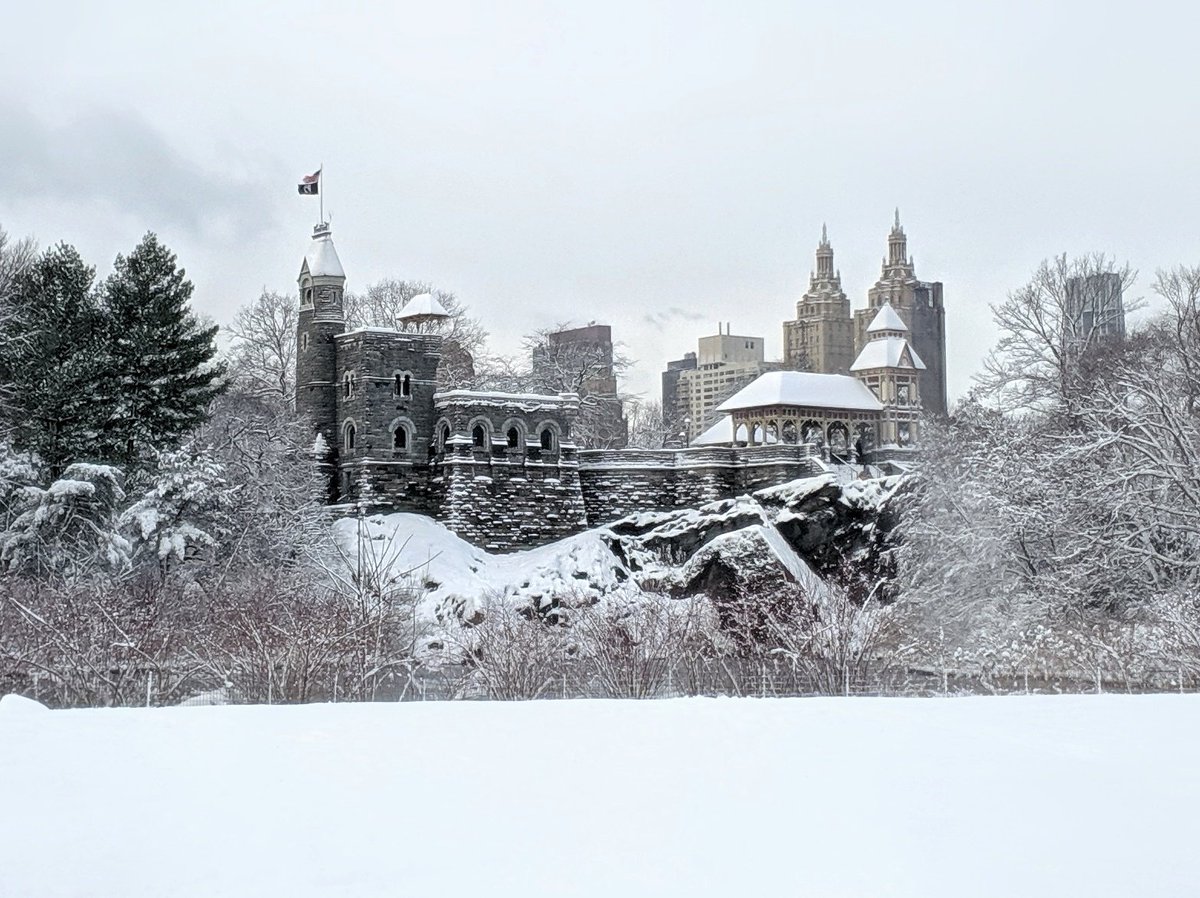 Central Park's Belvedere Castle after today's snowfall.