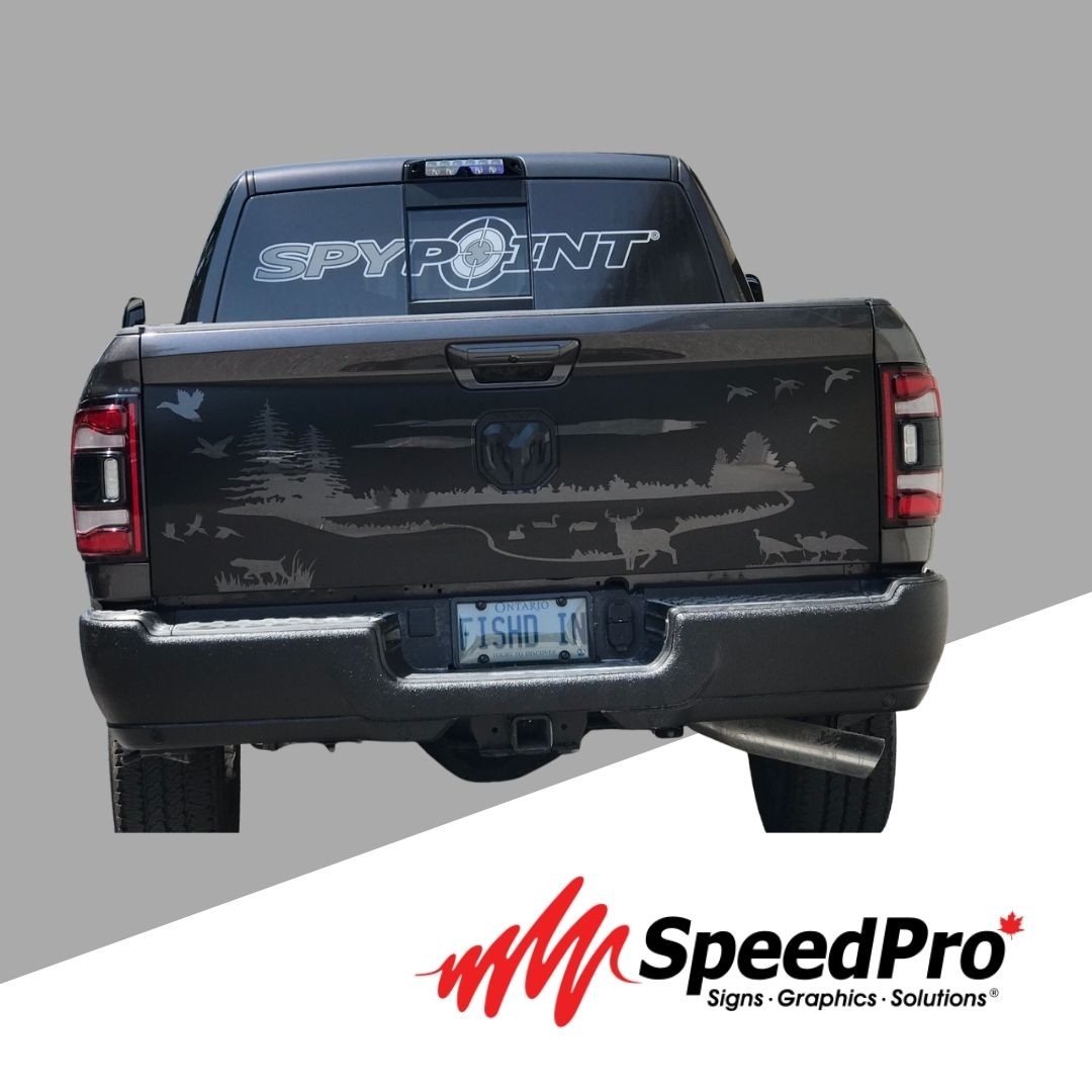 SpeedproOttawa's tweet photo. Great graphic to reinforce the brand for Spypoint's trail cameras! If you have graphics, we can use them, if you don't we'll create them for you. #ottawa #speedpro #signage #vehiclewraps #billboards #graphicdesign #backlitsigns #aframes #privacyfilm https://t.co/CHmTMRUcdl
