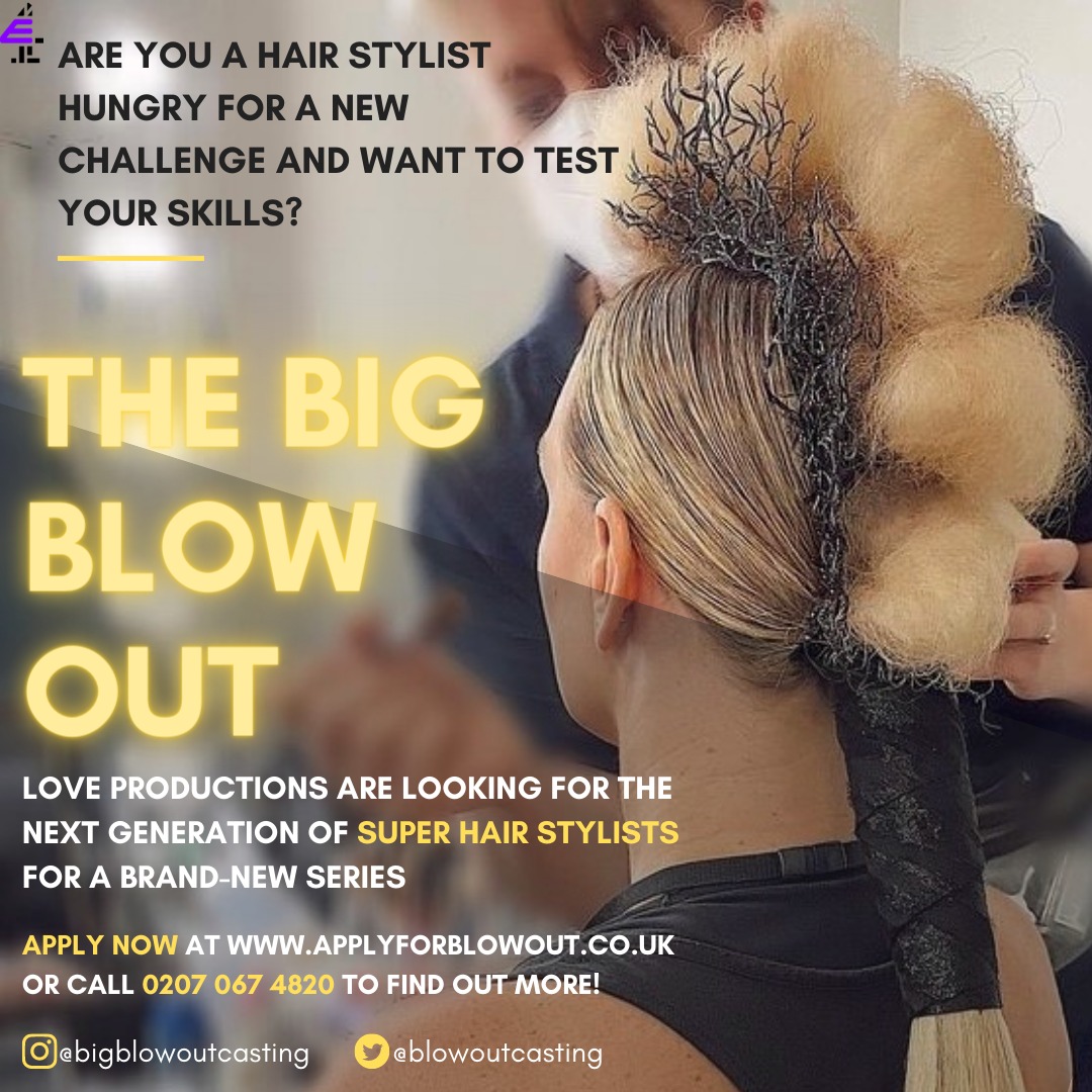 BlowOutCasting's tweet photo. @KateRingsell Please RT! ATTENTION ALL HAIR STYLISTS! BRAND NEW E4 SERIES SEARCHING FOR PEOPLE TO SHOWCASE THEIR HAIR TALENT! Can you dazzle with daring up do's, blow us away with your braids &amp; WOW the best in the business with your techniques? APPLY: https://t.co/0ywwK3yitT https://t.co/liNdaxXoe5