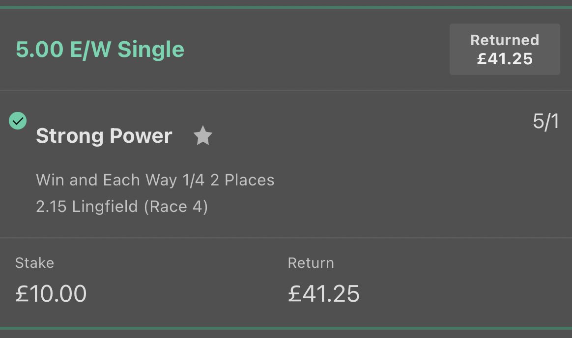 tipindexracing's tweet photo. STRONG POWER DOES IT!🔥

Tipped up last night at 6-1 and beats the well fancied favourite Tone The Barone 🤝

#TIRACING #StrongPower https://t.co/MBmNd1S3r2