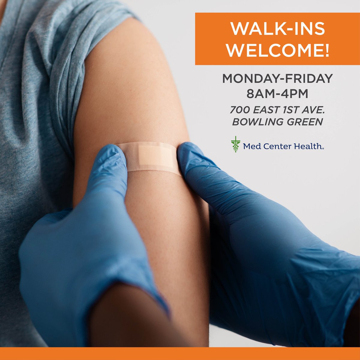MedCenterHealth's tweet image. 📣 Need your vaccine or booster? The Med Center Health COVID-19 Vaccine Clinic is open today (1/7/22). Walk-ins accepted. The Medical Center-WKU Health Sciences Complex is located at 700 E. First Avenue on the Campus of The Medical Center at Bowling Green.
