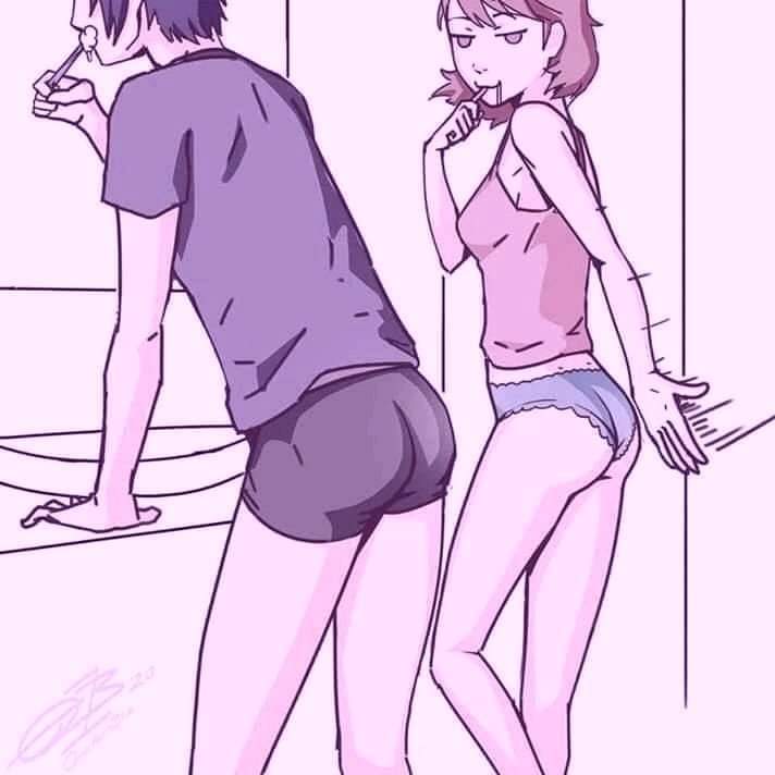 Strapon first time jerking off pegging