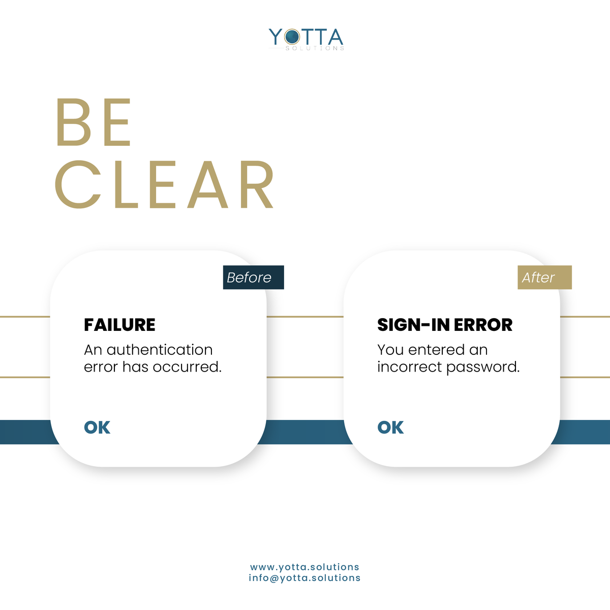 yotta_cc's tweet photo. Terminology matters. Be clear, concise and useful when it comes to your #website content and the suggested actions that you provided your users with. https://t.co/82qAG7q1c2