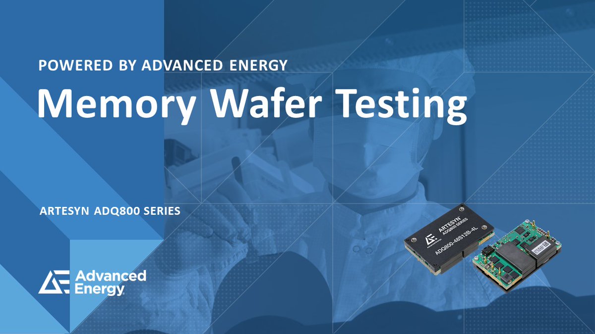 AdvEnergy's tweet photo. An innovative flash memory manufacturer has integrated Advanced Energy’s Artesyn ADQ800 series in to its high-parallel #DDR wafer #testing system https://t.co/Qn0Kxti0ee #PoweredByAE https://t.co/gWfGPwwTyy