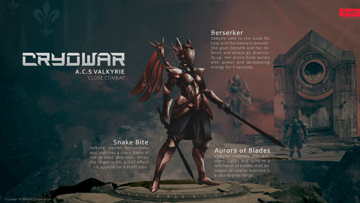 CryowarDevs's tweet photo. Gameplay Style: Valkyrie ⚔

Wait for an opportunity to jump in and close the gap on your enemies ⏳

If the enemies aren’t fast enough to evade, you will inflict massive damage 💥 and deal a devastating blow ☠

Stay vigilant 👍

#NFTs #P2E #Cryowar https://t.co/i6CR6ipe5o
