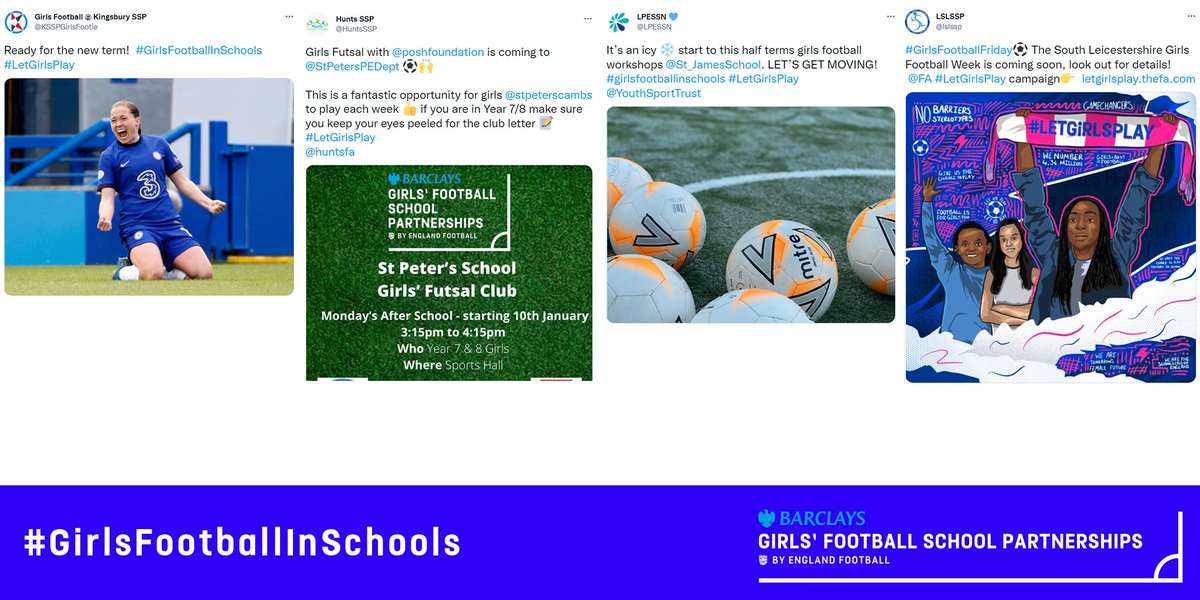 RT @YouthSportTrust: It's Girls' Football Friday!⚽️

Welcome back! We're looking forward to seeing lots more girls' football activity next week!

Find out about @BarclaysFooty Girls' Football School Partnerships by @EnglandFootball here: https://t.co/O4aaOpnp0e
 
#GirlsFootballInSchools #LetGirlsPlay