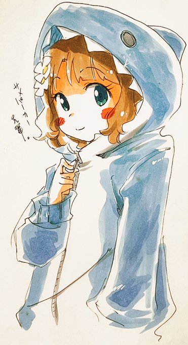サメパーカーセンパイ。と瑞希さん。 