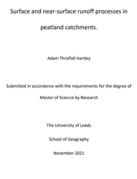 WildAtHartley's tweet photo. Very pleased to say I passed my Masters viva this morning! My work involved using data collected from hardware models to test a Darcian numerical model and determine if such a model could be used to simulate rapid flow in the near-surface region of blanket peatlands. https://t.co/kiQnmRDJrX