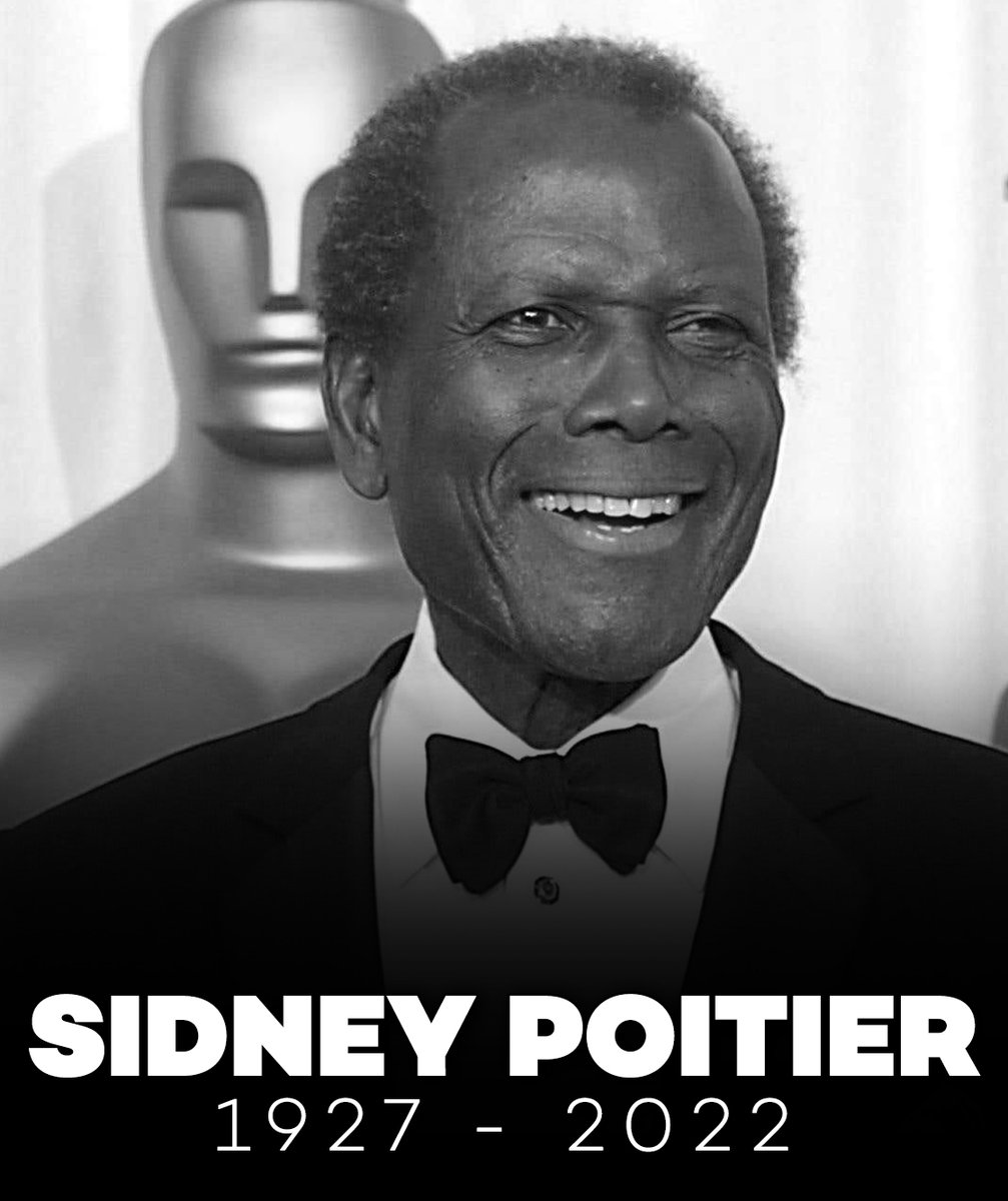 ProjBigScreen's tweet image. Hollywood and entertainment icon Sidney Poitier, the first Black actor to win Best Actor at the #Oscars, has passed away at the age of 94. Rest in peace...