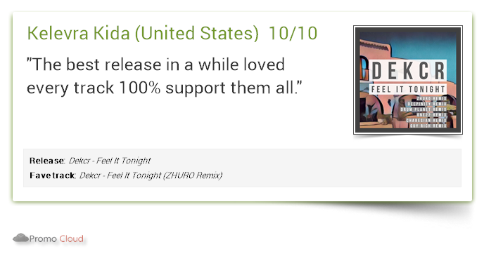 LabelWight's tweet image. Kelevra Kida #UnitedStates supports: Dekcr - Feel It Tonight 10/10 #newrelease pcl.la/QESMPW