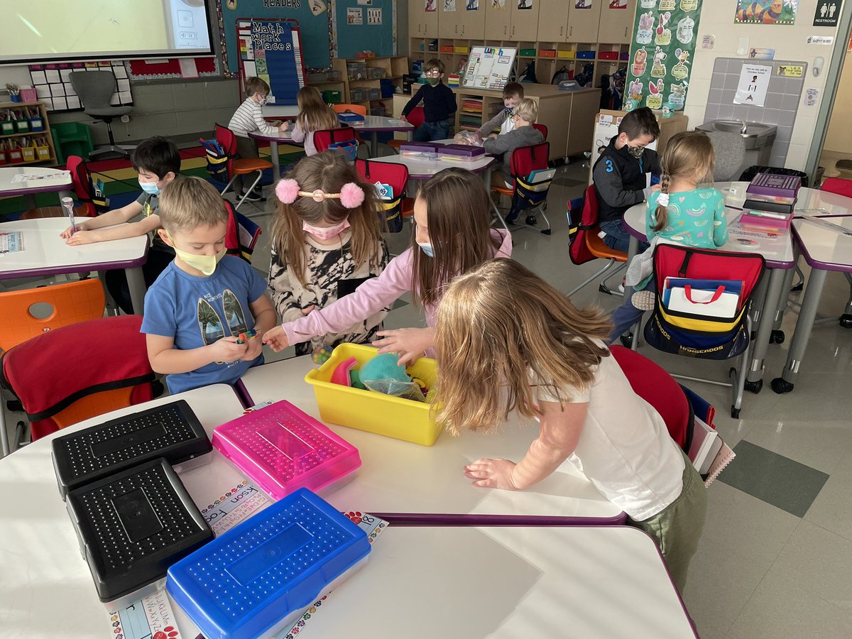 Kindergarteners are testing out different tools for our Calm Corner! #cherokeeinspires