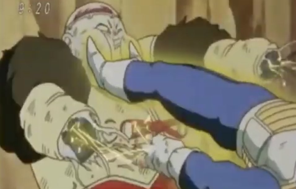 絶対に手を放さないとベジータさんに宣言した人造人間19号さんwww 両手