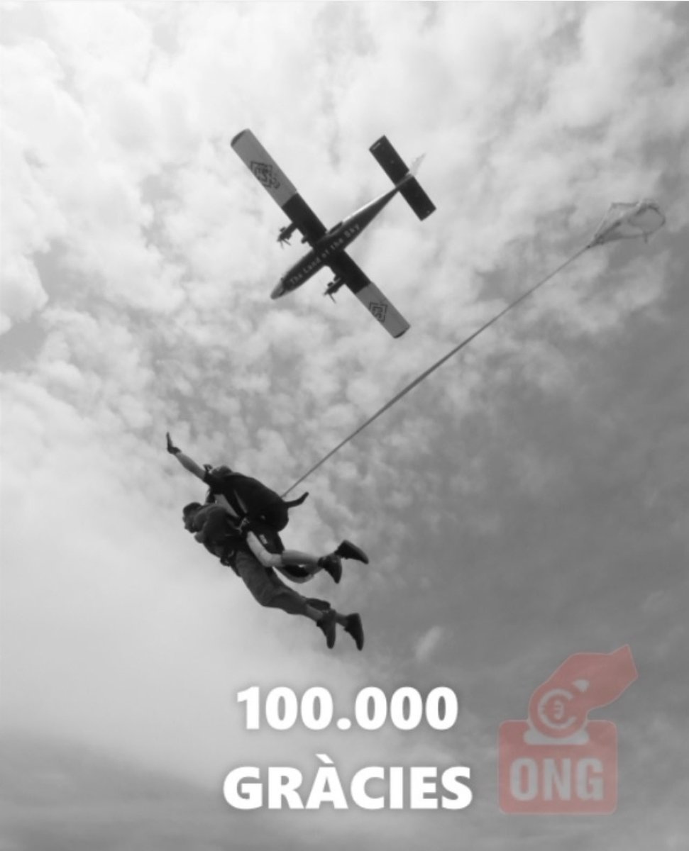 Des del 2015,els clients que escullen l'opció de salts en tàndem Gold i Platinium,col·laboren en una donació destinada a entitats benèfiques.Deixem el 2021 amb un total de 100000€ donats des de llavors!Moltes gràcies a tots i a totes,sense vosaltres no hagués estat possible!🤩⁠