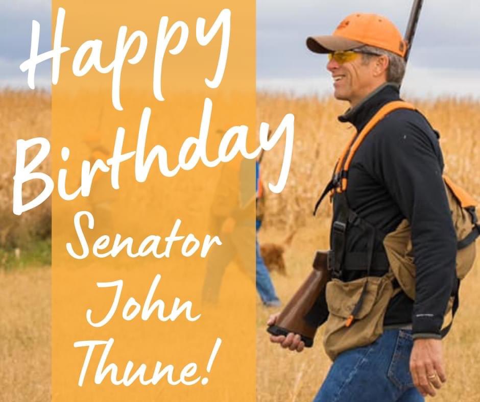 Happy Birthday to Senator John Thune from everyone at the South Dakota Republican Party! 