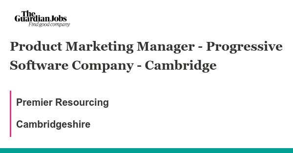 aproductmanager's tweet photo. Premier Resourcing: Product Marketing Manager - Progressive Software Company - Cambridge: Premier Resourcing: We have partnered with a global SaaS organisation, based in Cambridge (with free parking) but offering remote working as an option for 3-4 days… https://t.co/PbaPrBehaT https://t.co/O1kko4Kl6x
