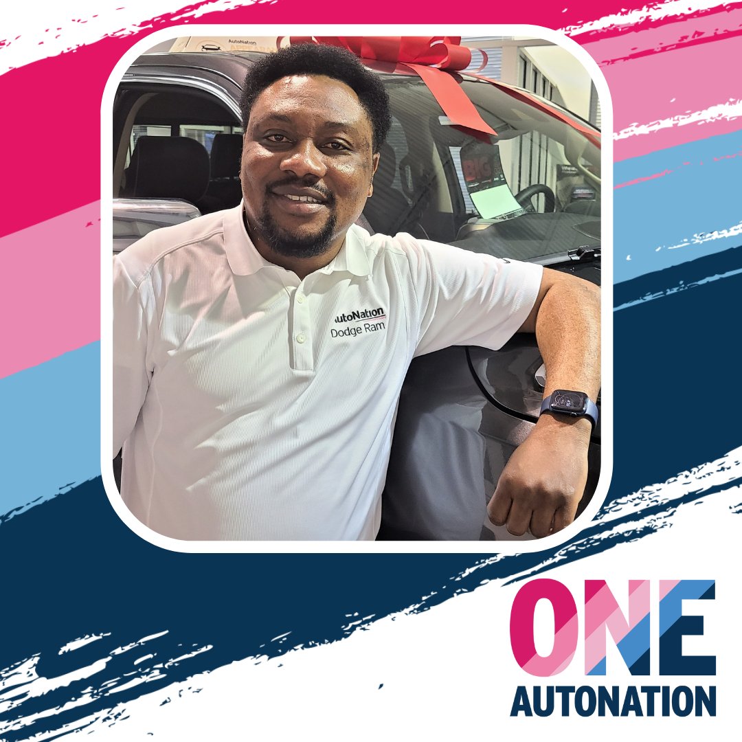 AutoNation's tweet photo. New year, same great Associates. Meet Simon Ipuole. He is originally from Nigeria and has lived in the US for a little over 5 years now. He started out as a gas station attendant and has now been with AutoNation for 4 years! #DRVPNK #ONEAutoNation https://t.co/OsFglTMSUU