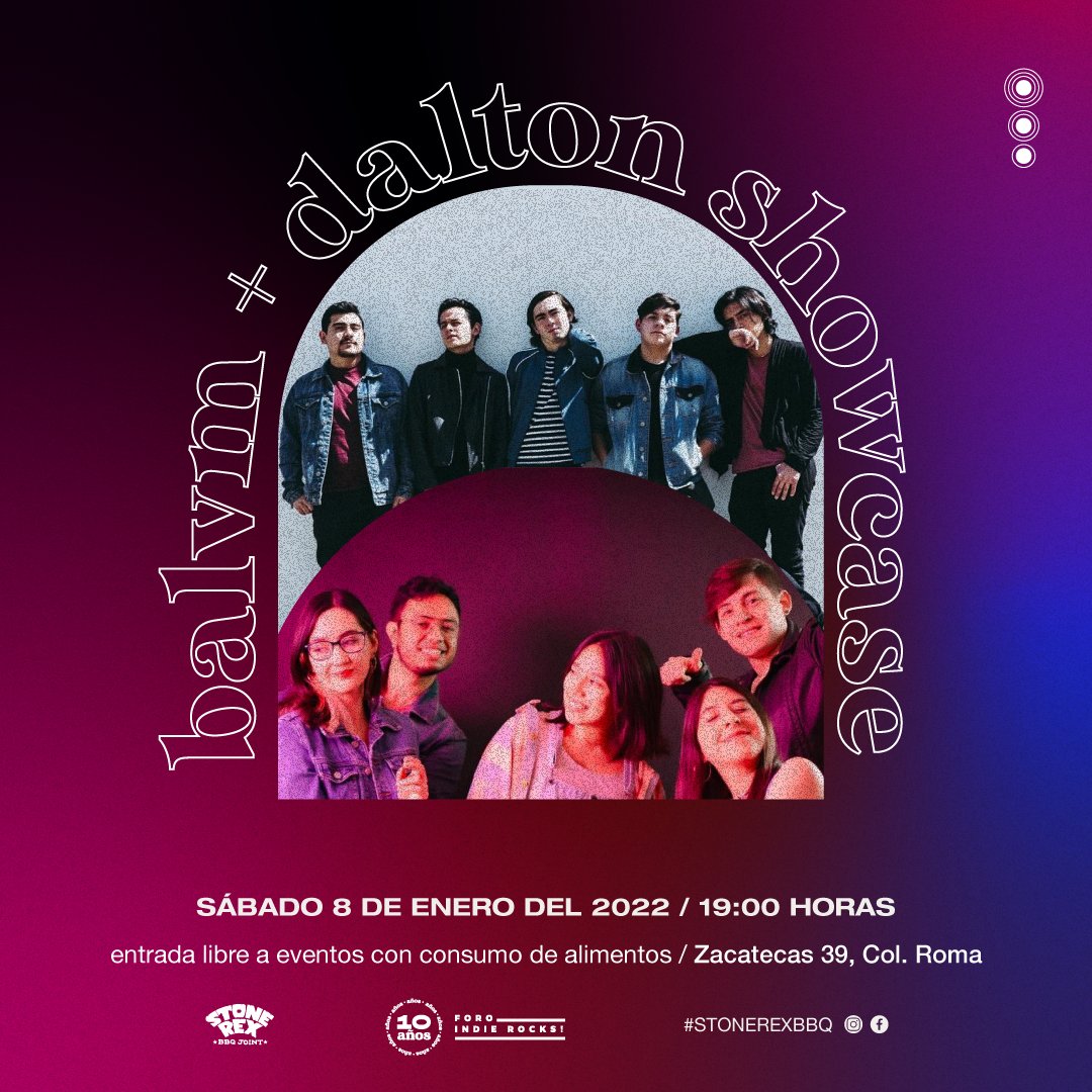 ForoIndierocks's tweet photo. Amigable recordatorio para que este fin de semana te lances a #StoneRexBBQ y disfrutes el combo de showcases que tenemos para ti. ¿En cuál te vemos?🎶 https://t.co/O7mcrYewiR