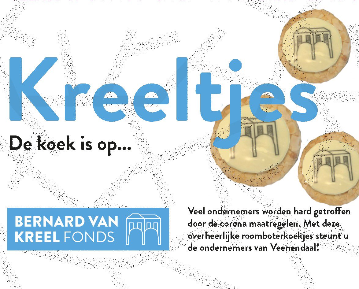 STEUNFONDS l Veel ondernemers worden hard getroffen door de corona maatregelen. Daarom worden nu in het centrum van Veenendaal ‘Kreeltjes’ gebakken. Met de opbrengst worden Veense ondernemers gesteund!

De koekjes kunt u nu alvast bestellen via info@winkelstadveenendaal.nl!