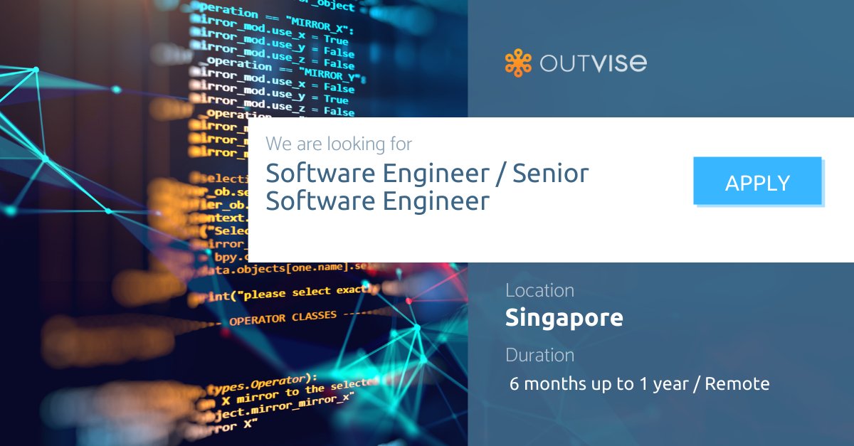 outvise's tweet photo. 📣 Exciting opportunity!
For our client, a leading provider of Telecom analytics solutions is looking for a Freelance Sofware Engineer to join an ongoing project. 🔎
Apply here👉 https://t.co/K1iCAYVfZe
#Freelancer #ASIA #ITDeveloper #Telecom https://t.co/vog7lIuChB