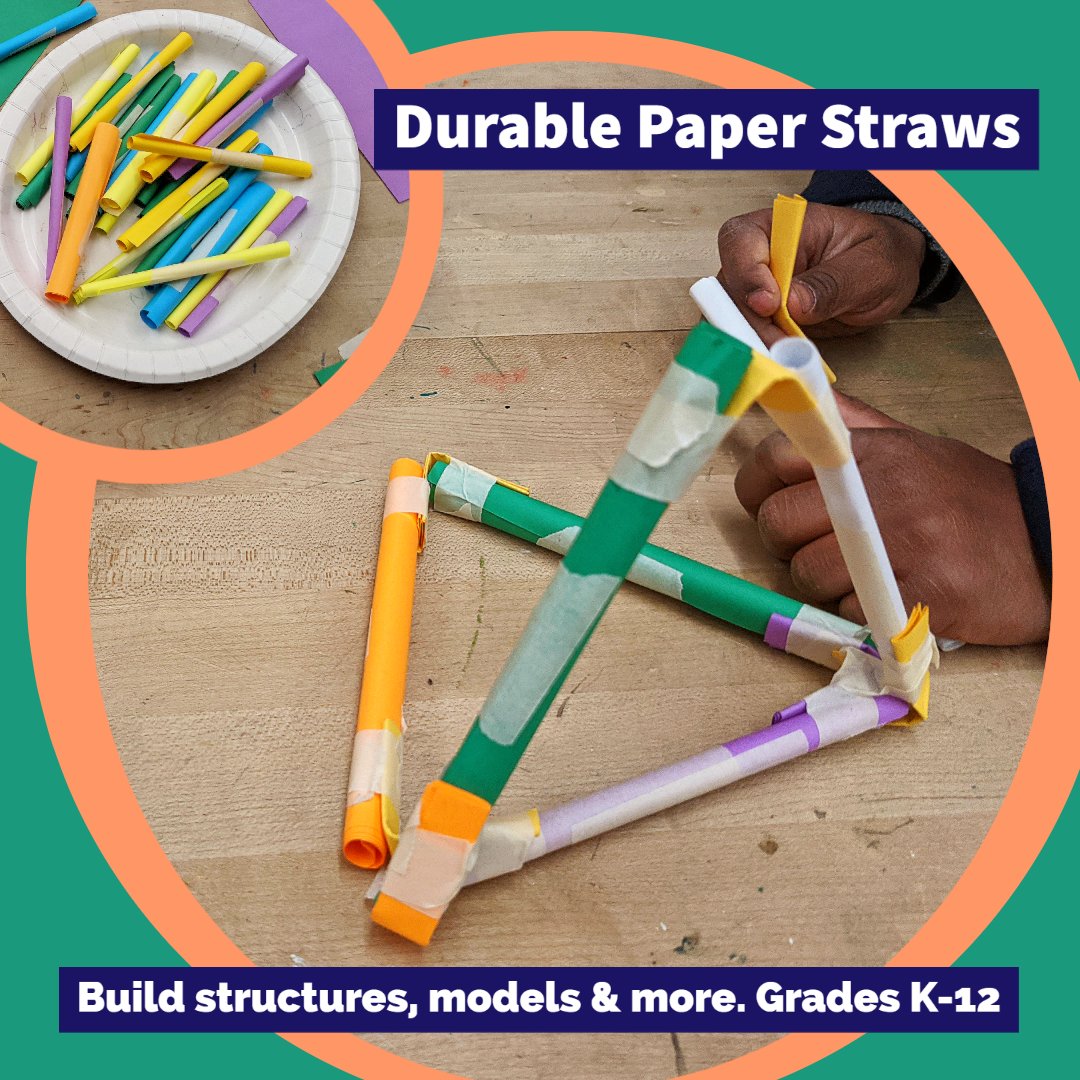 Have you built with our paper straws??Roll durable building materials ➡️ build simple machines, skyscrapers, bridges, chemistry models, homes, games, playgrounds, amusement parks and more dazzlingdiscoveries.com/product-page/p…
#engineeringwithpaper #stemforkids
#makerspace #paperbased #stemchat