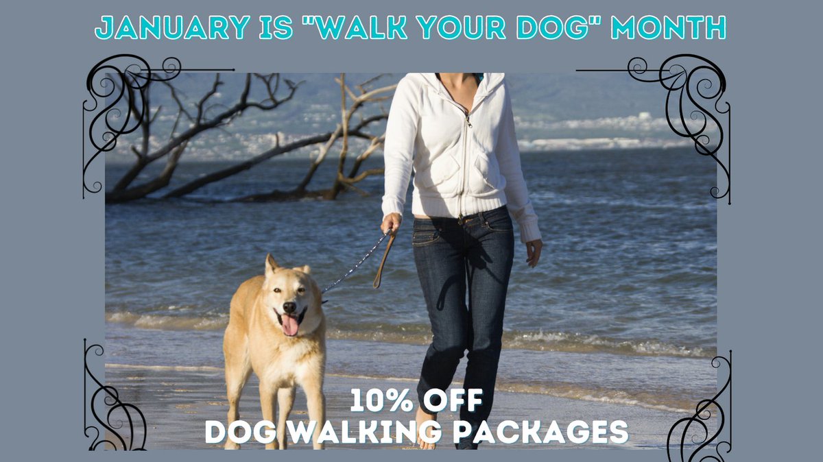 January is Walk Your Dog Month. And we're celebrating all month long with 10% off of all dog walking packages purchased in January!