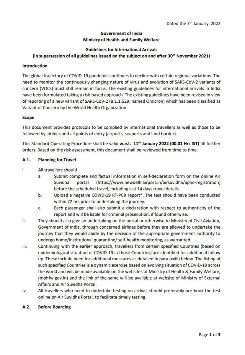 indiacares_2020's tweet photo. #Revisedguidelines for #InternationalArrivals in #India effective from 11th January 2022.
List of Countries from where travellers would need to follow additional measures on arrival in India, including post-arrival testing (Countries at-risk).
#guidelinesupdate https://t.co/z4CFfAxLPw