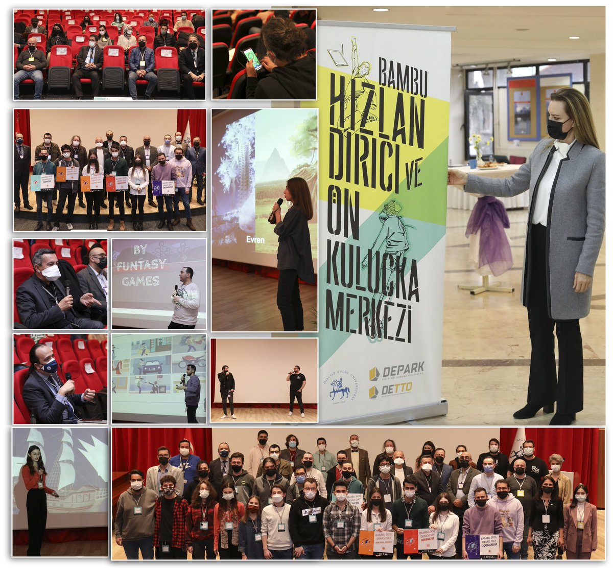 Rektörümüz <a href="/hotar_nukhet/">Prof. Dr. Nükhet Hotar</a>, Türkiye'de💻dijital oyun sektörünün gelişimine katkı sağlayacak #BAMBU Dos Demo Day etkinliğine katılan ve ödül alan ekipleri kutladı; üniversitemizin desteğiyle küresel oyun pazarından daha çok pay alacaklarına inandıklarını söyledi👏 #depark #detto