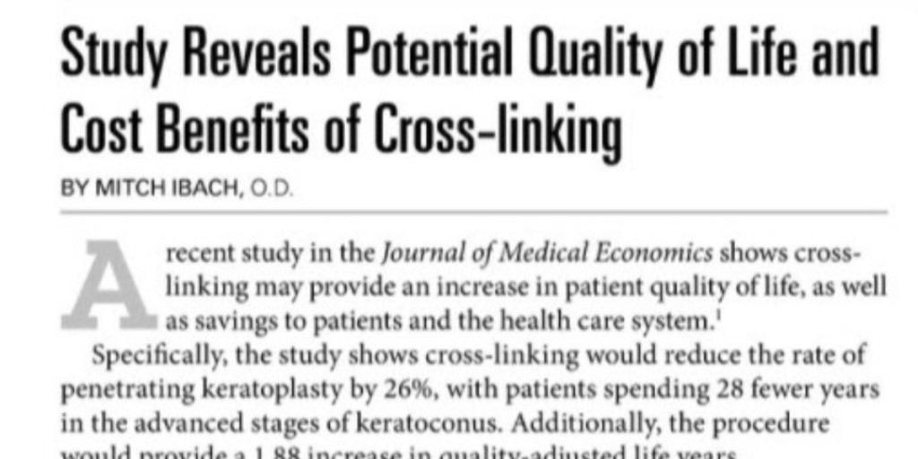 LEADING OFF: Study Reveals Potential Quality of Life and Cost Benefits of Cross-linking
By Mitch Ibach, OD, FAAO
Optometric Management November 2021

Follow Link: ow.ly/sSQp50HpxK5

<a href="/OptoManagement/">OptometricManagement</a> 
#cornea #cornealcrosslinking #IntrepidEyeSociety