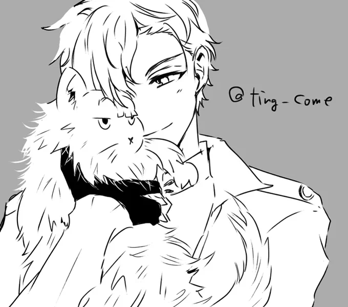 #いいねした人におえかき送る
ヒースクリフとシノねこ 