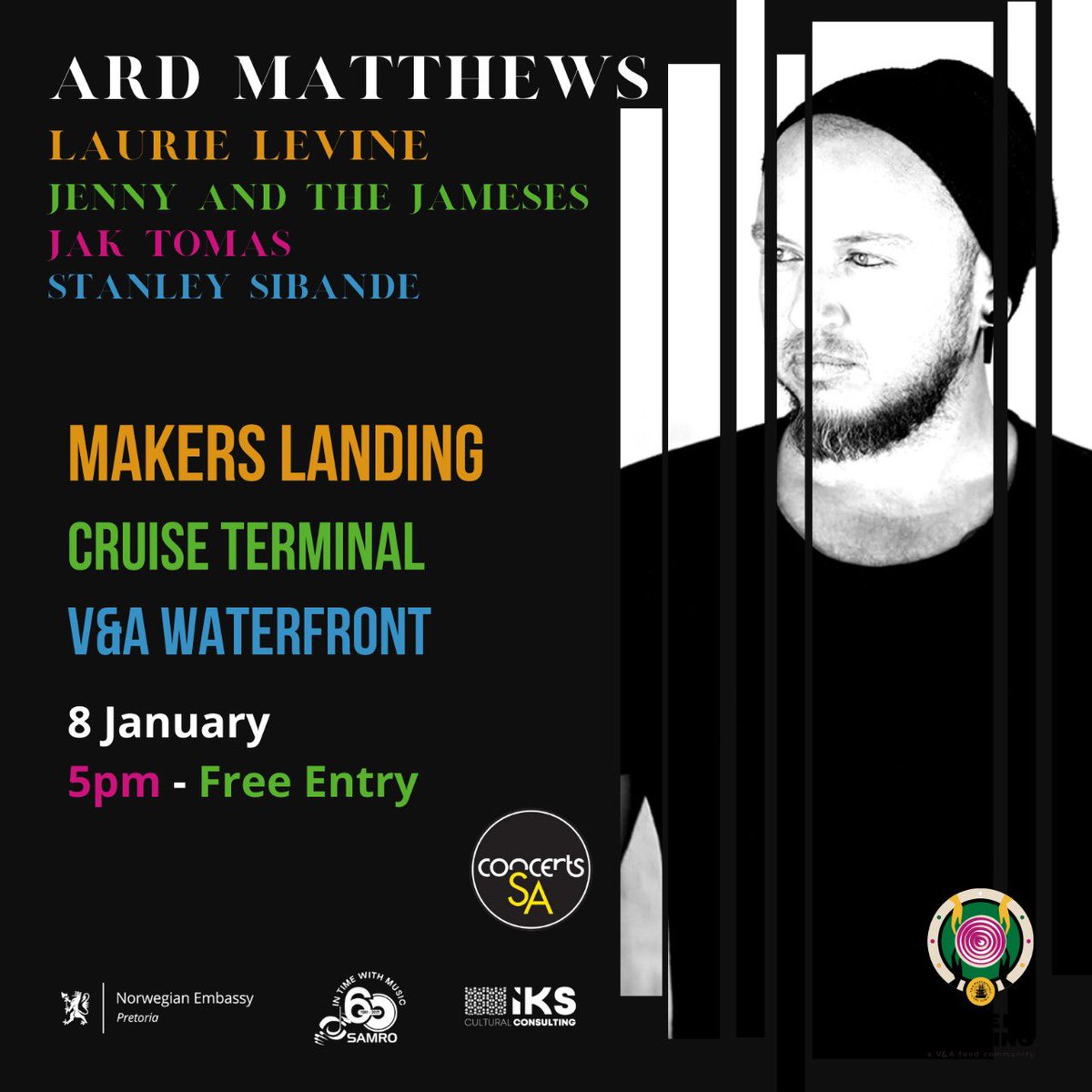 CTFolkFest's tweet image. Tomorrow 8th, at Makers Landing, 5pm Cruise Terminal @VandAWaterfront - Singer Songwriter Showcase. Thank you @ConcertsSA for your kind support. @ardmatthews @Laurie_Levine @JenniferEaves