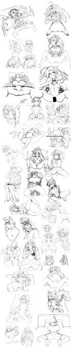 [NSFW][R-18] 去年描いたラフをざっくりまとめてみた。縦9810pxあるので注意 