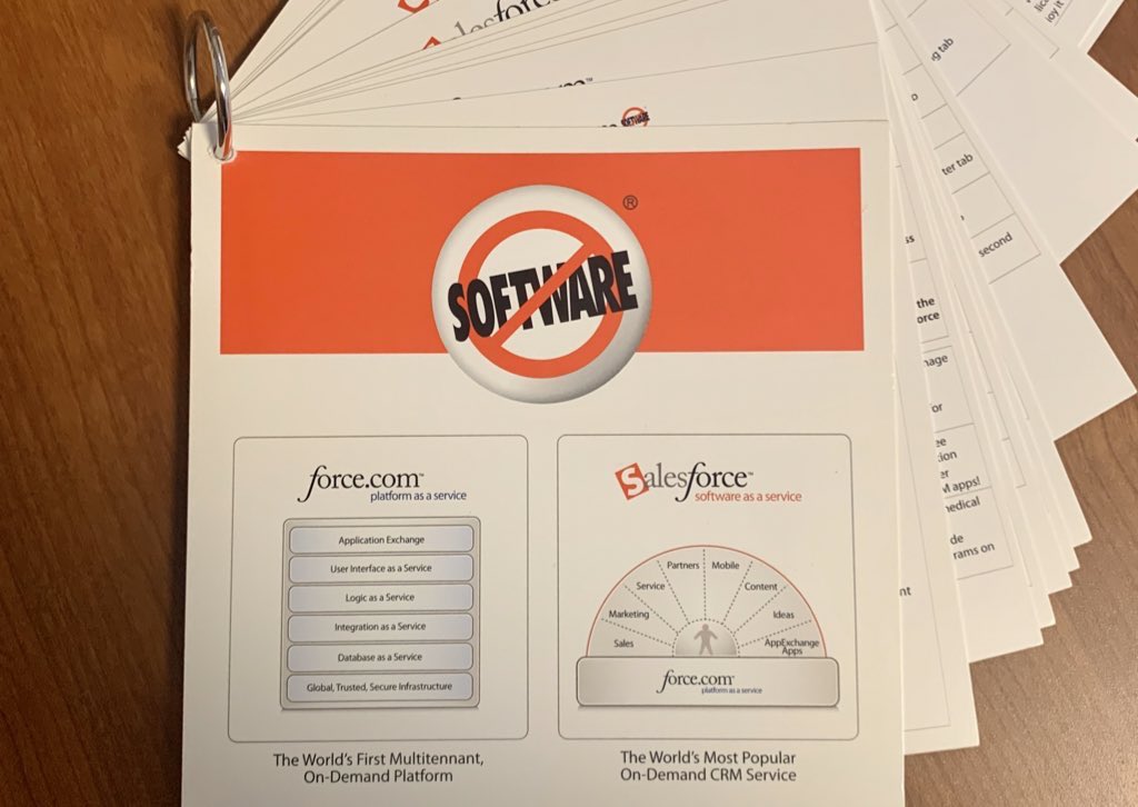 Today is my 14th @Salesforce-iversary! Long live 2008’s “fan the block” to explain SaaS and PaaS. 😀