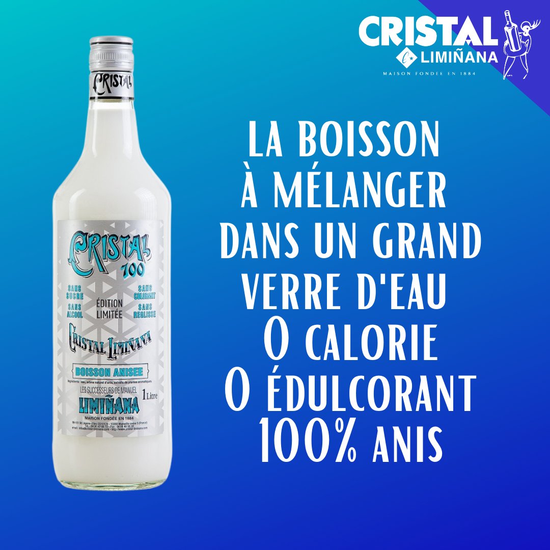 Pour un apéritif anisé sans alcool, sans sucre, sans édulcorant, sans  calorie c'est Cristal 100 ! - fr-fr10
