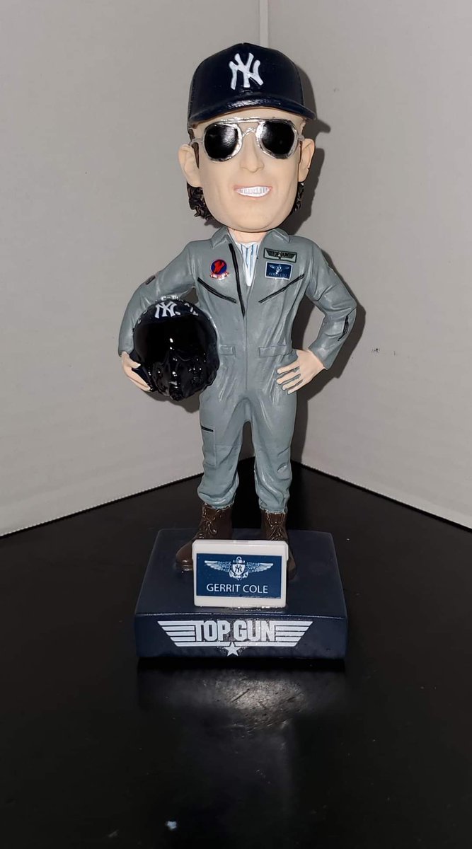 Probably the best SGA the @Yankees gave out this past season @GerritCole45 Top Gun bobblehead. Gerrit Cole Bay Bay! #bobbleheadday https://t.co/bC60ciswSs