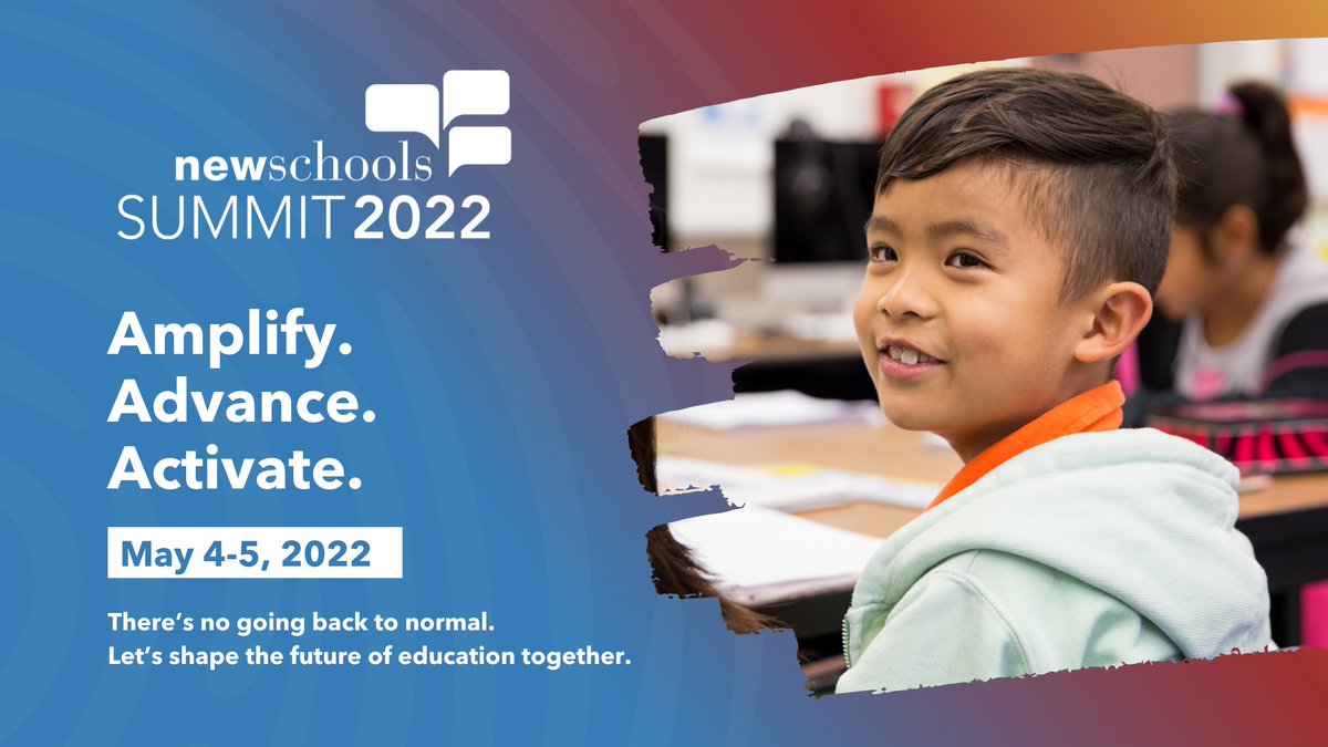 nsvf's tweet photo. Looking for a community that reimagines learning and inspires new possibilities for students? Find it at NewSchools Summit! May 4-5. We also need YOUR voice. Share your session ideas or nominate a speaker today! https://t.co/EnPnRdIL8R https://t.co/RV8O4l8s7F
