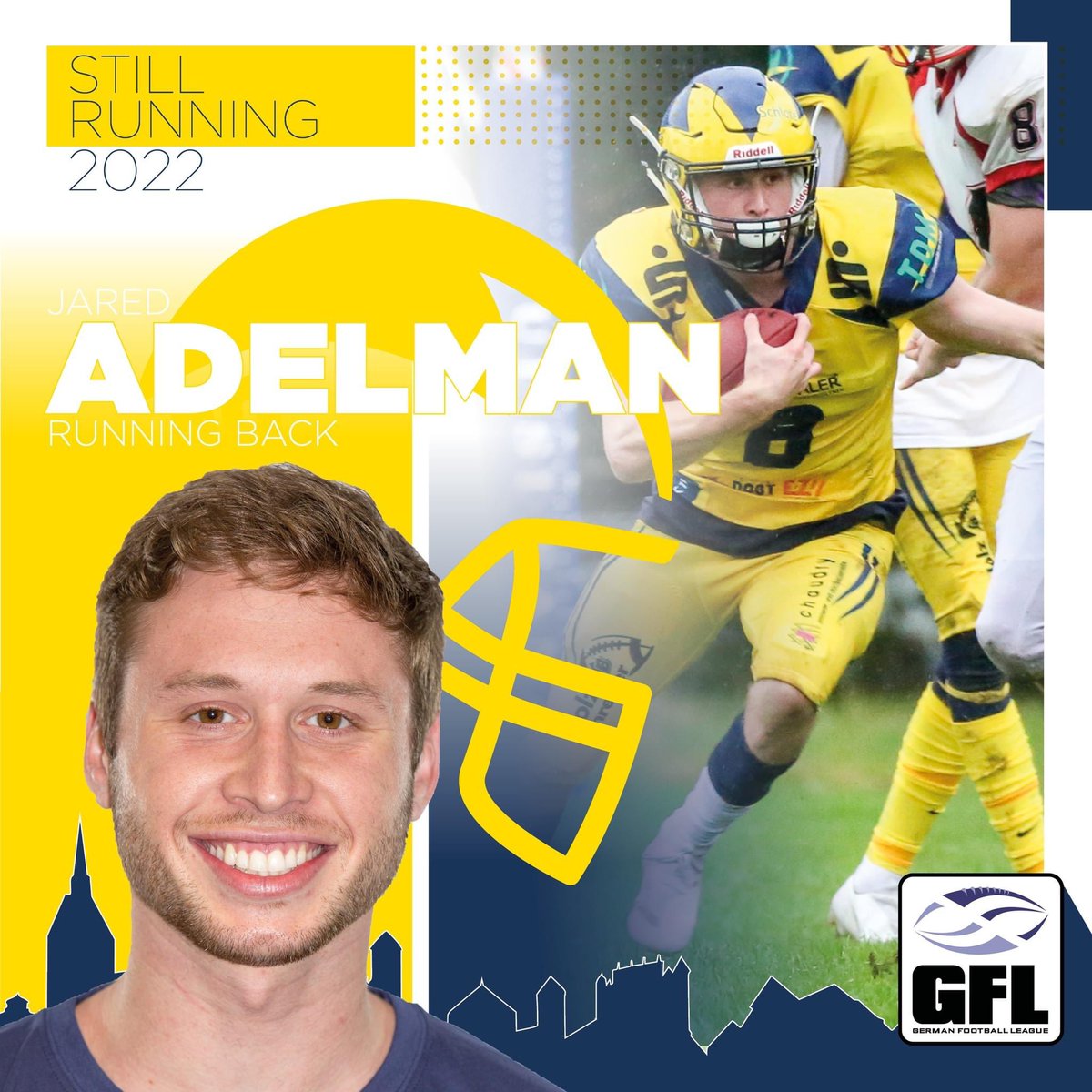 Jared Adelman returns for a second season! #run #hildesheim #goinvaders #footballisfamily #germanfootballleague #GFL